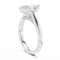 Anillo de Compromiso de Oro de 14k, 18k o 9k con Diamante Marquise de 2 Quilates Cultivado en Laboratorio, Color E, Corte Excelente, Certificado IGI, Elegante Anillo Solitario para Regalo