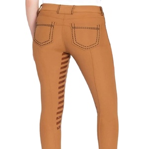 Medias ecuestres para mujer Asiento completo Silicona diseño personalizado Jodphurs Pantalones de equitación con bolsillo con cremallera - Product Image 5