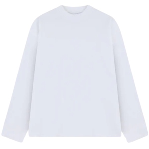 T-shirt blanc délavé à manches longues pour homme, col rond, en coton, style streetwear décontracté, finition vintage douce - Product Image 1