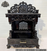 Compre un Mandir Pooja Exclusivo Hecho a Mano con Puertas, Templo de Madera de Teca con Tallados Intrincados y Cajones, Unidad Pooja de Gran Tamaño, Fabricante del Reino Unido