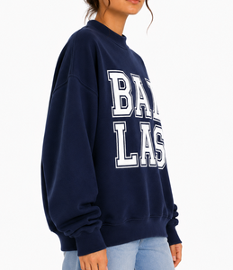 Sweat-shirt à col roulé pour femme en coton 100% de qualité supérieure, épais, doux, en molleton, imprimé, avec patch brodé, décontracté, coupe ample - Product Image 3