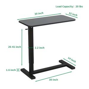 โต๊ะข้างเตียงแบบพับได้ ปรับระดับความสูงได้ โครงโลหะ ไม่มีพนักพิง เคลื่อนย้ายได้ ใช้ในห้องนอนหรือห้องนั่งเล่น - Product Image 3
