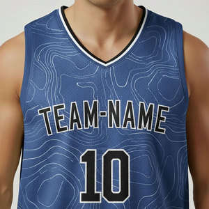 Ensemble d'uniformes d'entraînement de basketball réversibles personnalisables, style été, grandes tailles, respirant, 100 % polyester, nom d'équipe imprimé - Product Image 4