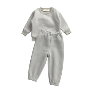 Nouvel ensemble de vêtements pour enfants garçons, survêtement bébé, ensemble 2 pièces, design personnalisé, logo, survêtement en molleton uni avec pantalon - Product Image 5