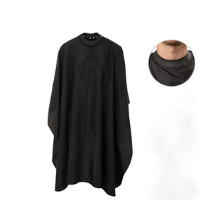 Cape de coiffure professionnelle noire RAMAFHH MEDAX en pongé, anti-adhérente, confortable, pour barbier et salon, protection capillaire - Product Image 1