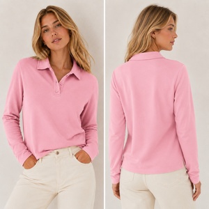 Camiseta Polo de Algodón para Mujer, Manga Larga, Ropa Casual de Golf, Logotipo Personalizado, OEM, ODM, Marca Privada, Fabricante Mayorista - Product Image 5