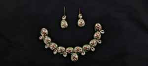 High Quality Gold Plated Zircon Ethnic Necklace Set Custom Girls Stylish Everyday Wear Wedding <b>Gift</b> Party Sample Making Service - Product Image 3