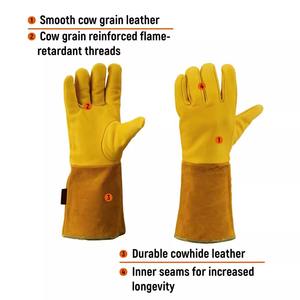 Gants de soudeur en cuir de vachette pleine fleur pour soudage TIG - Product Image 4