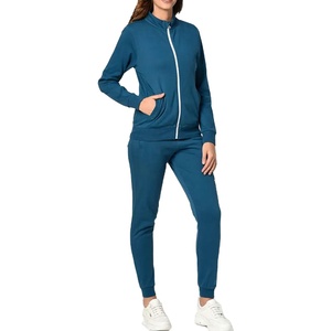 Custom High Quality Heavyweight Embroidery Cotton Fleece Tracksuit Set <b>Half</b> <b>Zip</b> <b>Sweatshirts</b> and Joggers Set for <b>Women</b> - Product Image 2