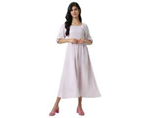 Vestido de mujer informal sólido bordado de longitud completa de diseñador personalizado de moda nuevo de alta calidad a precio al por mayor - Product Image 1