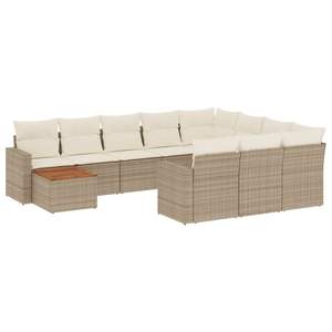 Conjunto de Sofás Modulares Grandes de Ratán Sintético PE Beige para Jardín, Muebles Modulares Cómodos para Exteriores - Product Image 2