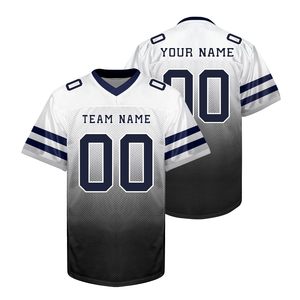 Men's Custom Sublimated Football Jersey V-<b>Neck</b> Short Sleeve Breathable Mesh Sport Apparel Team Name Print All Seasons - Product Image 1