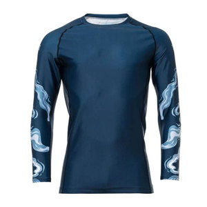 Econex Sports T-shirt de compression unisexe à manches courtes, impression par sublimation, séchage rapide, Spandex Polyester, motif vague bleue - Product Image 2