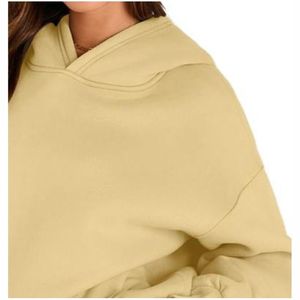 Sweat à capuche pour femme en molleton tricoté 100% coton, respirant, coupe-vent, écologique, oversize, à manches longues et épaules tombantes, avec fermeture avant - Product Image 6