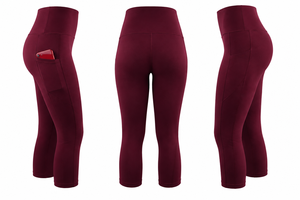 Custom Logo <b>Womens</b> High Elastic Solid Yoga <b>Shorts</b> Tummy Control Four-Way Stretch 100% Polyester Workout Running Leggings - Product Image 2