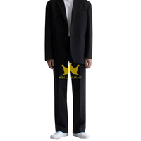 Veste formelle pour homme, coupe ample, simple boutonnage, résistante à l'usure, col rabattu, couleur unie, tendance