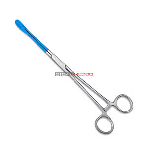 Pinzas de Esponja Premium con Recubrimiento Azul de 9.5 Pulgadas, Rectas, Instrumento Quirúrgico Ginecológico Manual, Acero Inoxidable Alemán, Certificado CE - Product Image 2
