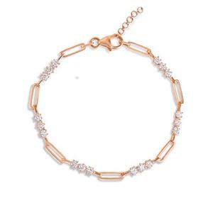 Bracelet à breloques en argent 925 avec moissanite AMBER JEWELS, coupe brillante, géométrique, minimaliste, unisexe, pour usage quotidien, certifié par une tierce partie - Product Image 3