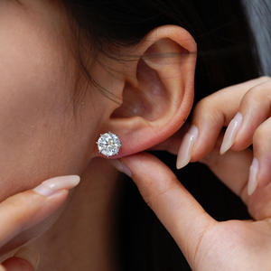 3mm 10mm 18k gold plated 925 sterling <b>silver</b> moissanite diamond women mossanite <b>stud</b> earrings mens egg ins style simple elegant - Product Image 5