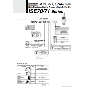 Pressostat numérique SMC Pneumatics ISE70-F02-L2-L - Product Image 2