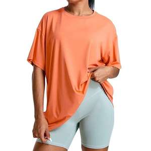 Camisetas de Manga Corta Personalizadas para Mujer, de Secado Rápido, Transpirables, Cuello Redondo, Cómodas, Suaves, de Felpa, 100% Algodón, Corte Holgado Informal de Verano - Product Image 2