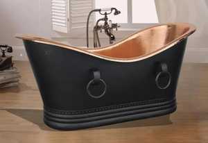 Baignoire autoportante de luxe en cuivre, style rustique riveté, élégante, vintage, forme ovale, pour adultes, écologique, durable, pour salle de bain - Product Image 6