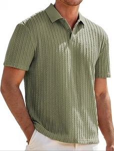 Chemise d'été pour homme 100% coton avec poche, logo frontal, décontractée, respirante, manches courtes, nouvelle collection 2026 - Product Image 3