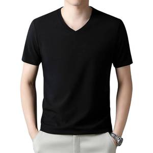 Camiseta Casual de Hombre, Cuello en V, Manga Larga, Corte Ajustado, Tejida, 100% Algodón, 200 Gramos, Color Sólido - Product Image 6