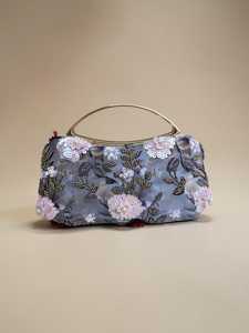 Bolso de Mano Bordado con Estampado Artesanal Indio, Bolso de Lujo para Mujer, para Bodas, Fiestas y Eventos Nocturnos - Product Image 3