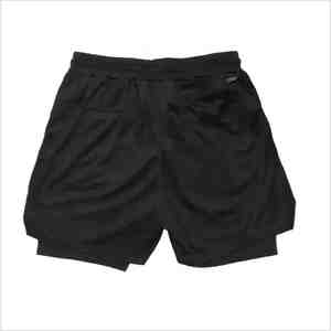 <b>Men's</b> Black Solid Spandex Knitted Breathable <b>Shorts</b> Mid Waist Elastic Quick Dry with Pockets Casual Sporty Style - Product Image 1
