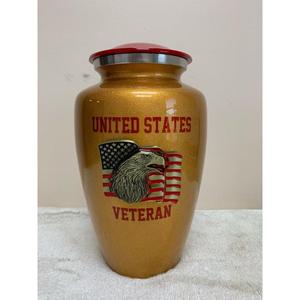 United States Veteran Gold Cremation Urn American Style Adult <b>Ashes</b> <b>Keepsake</b> Funeral Supplies Customizable Design Human Urns - Product Image 1