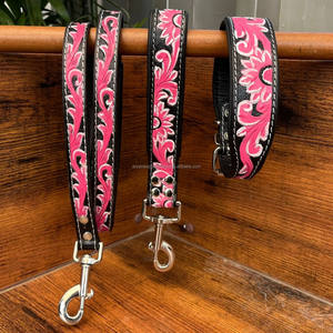 Nouvelle usine personnalisé concepteur de luxe usiné à la main collier de chien en cuir véritable colliers de chien laisses peau de vache chien trafic ensembles de plomb - Product Image 6