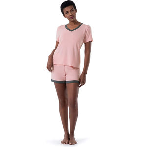 Ensemble de survêtement tendance pour femmes grandes tailles, en tissu uni, pour le yoga et le sport, deux pièces, short à manches courtes, antibactérien - Product Image 5