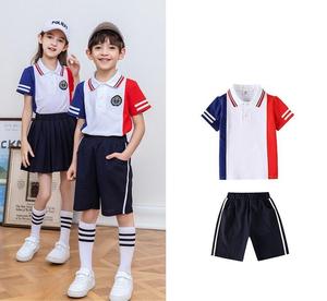 Uniforme sportif d'été de haute qualité pour élèves du primaire, design tendance à manches courtes avec logo, pour enfants de maternelle - Product Image 2