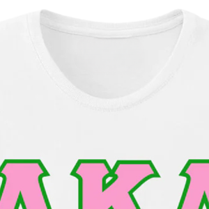 Camiseta AKA 3 con letras griegas bordadas, camiseta blanca de algodón con cuello redondo, manga corta, suave, transpirable, informal, unisex, para el día a día - Product Image 5