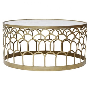 โต๊ะกาแฟโลหะพร้อมกระจกด้านบนสำหรับห้องนั่งเล่นโต๊ะกลางที่ทันสมัย - Product Image 6