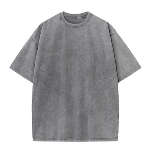 T-shirt surdimensionné personnalisé OEM, coton épais, effet délavé, épaules tombantes, streetwear homme, vente en gros - Product Image 4
