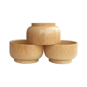 LA MEJOR ELECCIÓN Cuencos de vajilla de bambú biodegradables Seguros para el uso de los niños y mejora la estética de la cocina contemporánea - Product Image 1