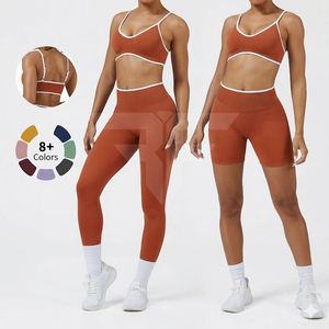 Ensemble de tenue de yoga taille haute pour femme, vêtements de fitness, ensemble de vêtements d'entraînement personnalisés avec logo pour femme, ensemble de shorts de yoga - Product Image 1