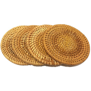 Assiette en rotin écologique du Vietnam, en bambou naturel tressé, motif floral classique TUYET DUNG, vente en gros - Product Image 5