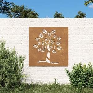 Décoration murale de jardin de taille moyenne en acier Corten, finition marron et rouille, produit d'art métallique - Product Image 1