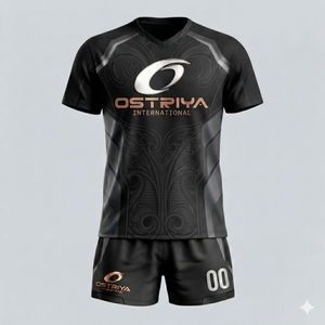 Customized Digital Printed Plus Size Volleyball Uniform Set For Unisex Premium Quality Anti-Bacterial Quick Dry V Neck Front <b>Log</b> - Product Image 3