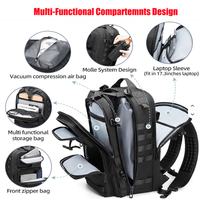 Sac à dos de compression sous vide étanche en Oxford avec fermeture éclair SBS, pour ordinateur portable 17,3 pouces, double dégonflage, sac de voyage extérieur avec poche latérale, OEM