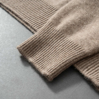Pull à manches longues pour homme, collection hiver, confortable, respirant, couleur unie, 100% cachemire, logo personnalisé