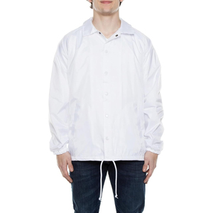 <b>Men's</b> <b>White</b> Windproof Shirt <b>Jacket</b> Regular Fit Turn-down Collar Button Closure Casual Spring Wear - Product Image 1
