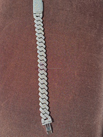 Bracelet à breloques Vana Jewels H01 14MM en argent sterling 925, serti de moissanite brillante 17 carats, coupe Miami Cuban Link, design Monaco, style hip-hop