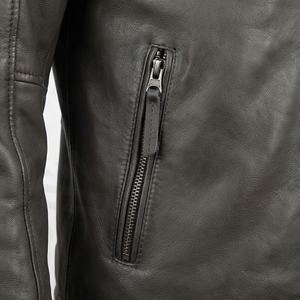 Chaqueta de piel de oveja pura para hombre, estilo bomber, para invierno, acolchada, entallada, reversible, impermeable, curtida, de alta calidad. - Product Image 5