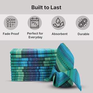 Serviettes en tissu de lin réutilisables imprimées pour restaurants, serviettes à motif quadrillé pour dîners et mariages, style tissage uni pour fêtes - Product Image 1