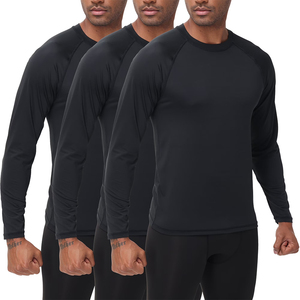 Custom Logo Quick Dry Breathable Long Sleeve T-Shirt Polyester Made Black Color Sport Men's Running T-Shirt - Product Image 1