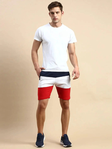 Shorts de sport décontractés pour hommes, taille mi-haute, color block, avec cordon de serrage, séchage rapide - Product Image 4
